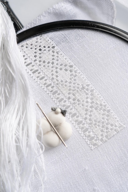 Broderie detaliu pe pânză